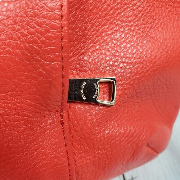 Coach Isabelle Pebbled Leather Hobo CrossBody Tote Purse Scout Burnt Orange READ - Picture 3 of 16